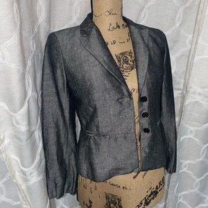 ANN TAYLOR LOFT ~ GREY BLAZER SIZE 2P PETITE